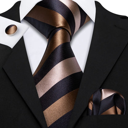 Barry.Wang Jacquard Brown &amp; Gold Men&