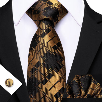 Barry.Wang Jacquard Brown &amp; Gold Men&
