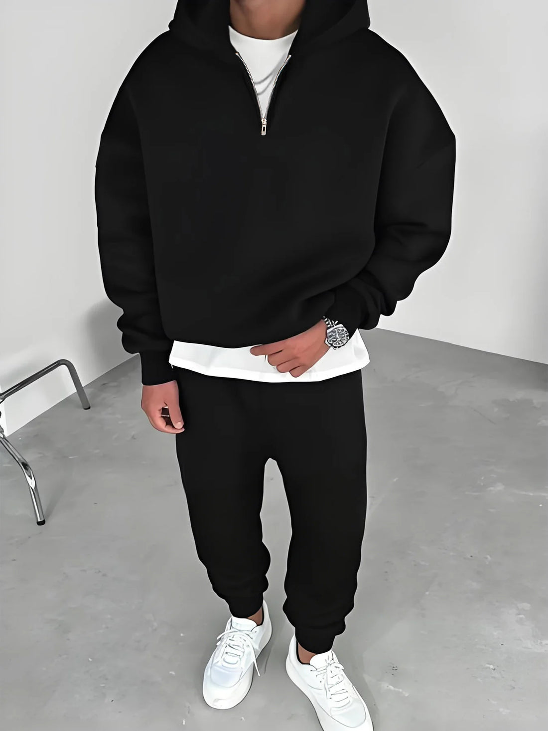 Unisex 2 Piece Set Fitness Running Casual Sport Set Comfortable Casual Sport Solid Color Suit Hooded Pullover Sweatshirt Trouser