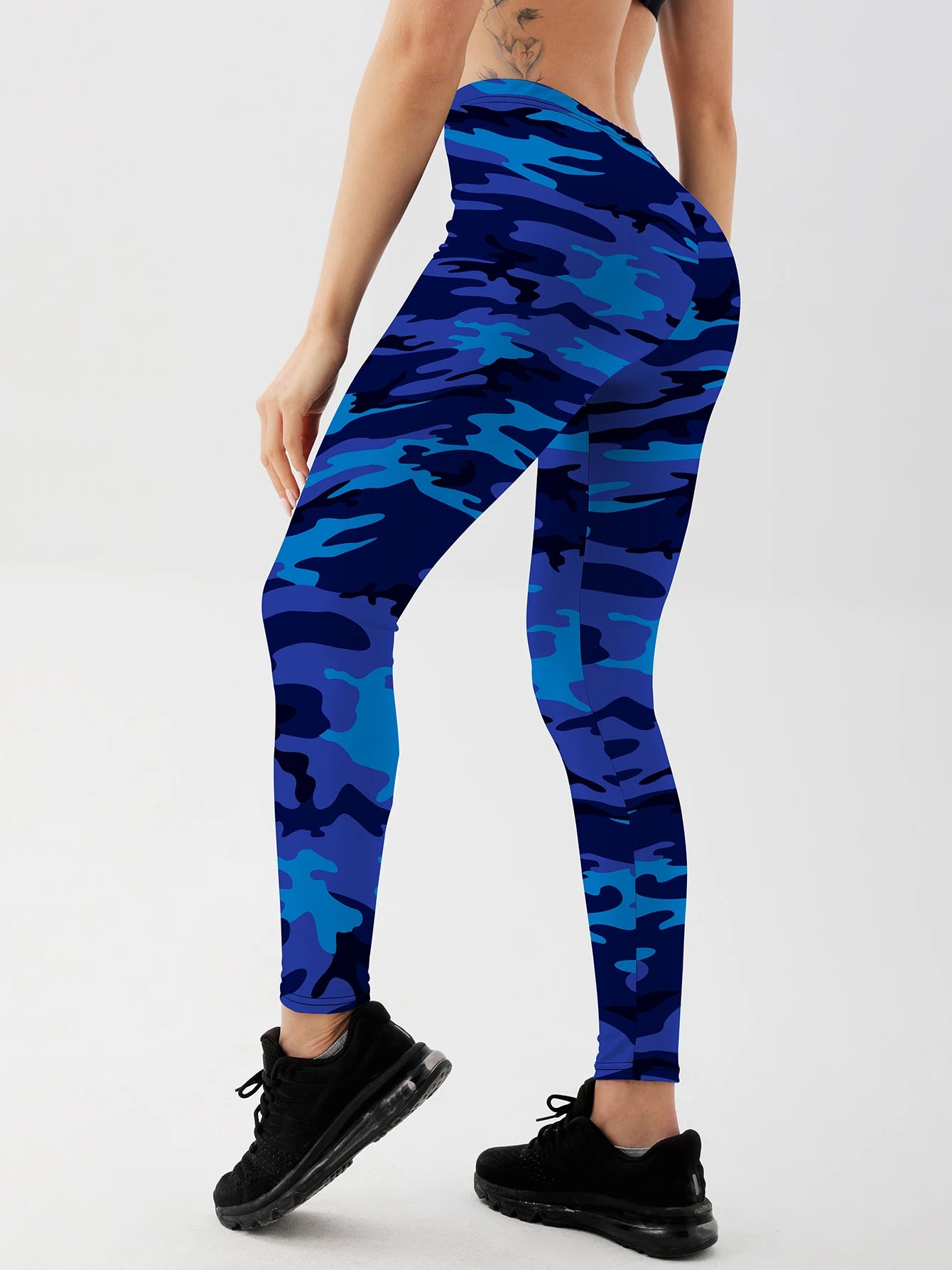 Fashion Women camouflage Leggings For Fitness High Waist Gym Legging Push Up Women navy Leggings