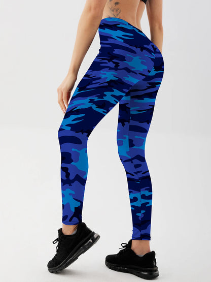 Fashion Women camouflage Leggings For Fitness High Waist Gym Legging Push Up Women navy Leggings