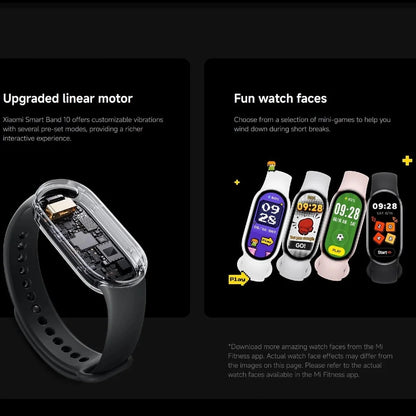 Xiaomi Mi Smart Band 10 Global Version 1.72" AMOLED Health Monitoring 21 Day Battery 5ATM Waterproof Smartwatch Sports Bracelet