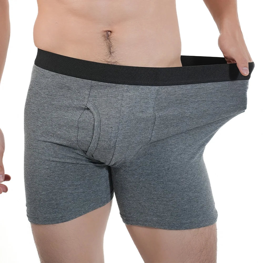 Mens Long Boxer Briefs Youth Sports Underwear Cotton Underpants Breathable Stretch Panties Plus Size Boxers Shorts Mens Gifts