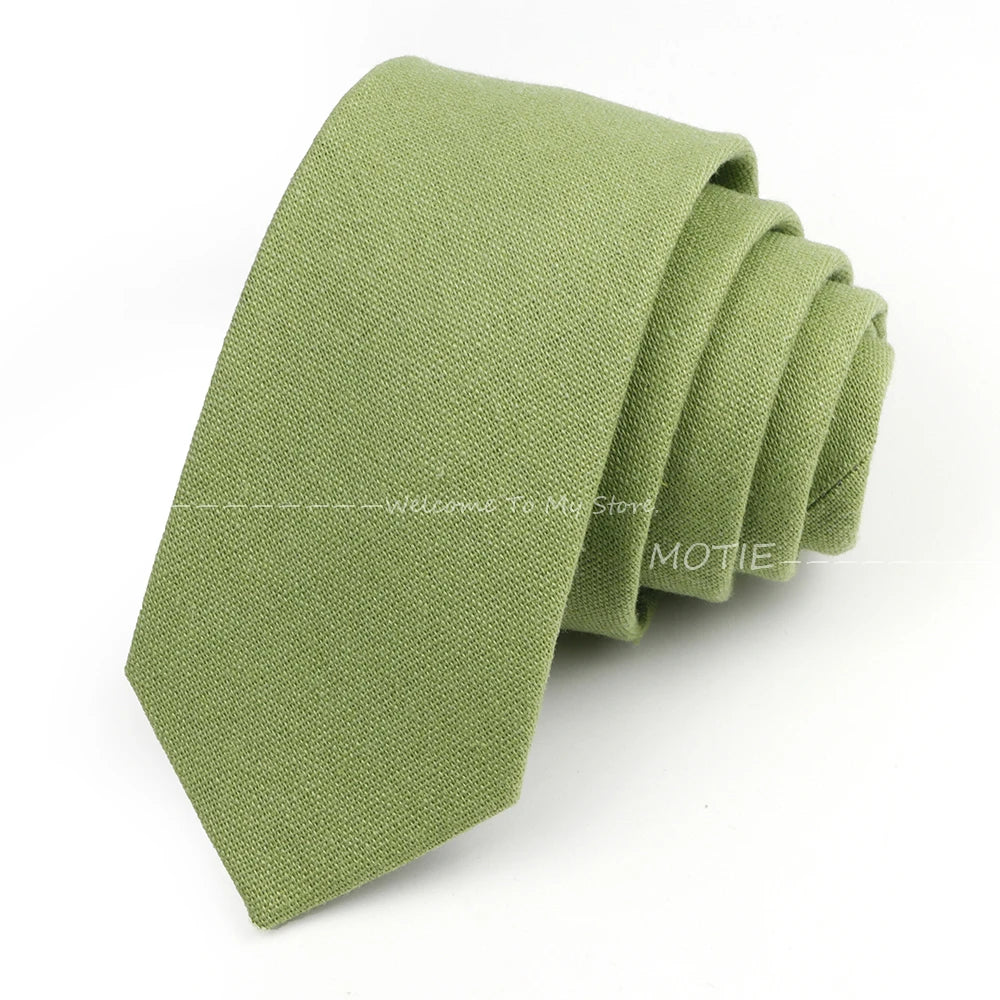 Mens Ties 6cm Classic Cotton Handmade Skinny Neck Ties For Men Soild Color Narrow Collar Slim Orange Grey Blue Tie Casual Tie