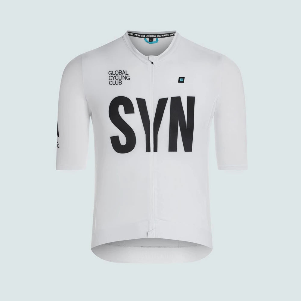 Riding Club Outdoor Leisure Cycling Dinner Entertainment Bicycle Clothing White Summer Short Sleeve jersey and Bib Shorts Set
