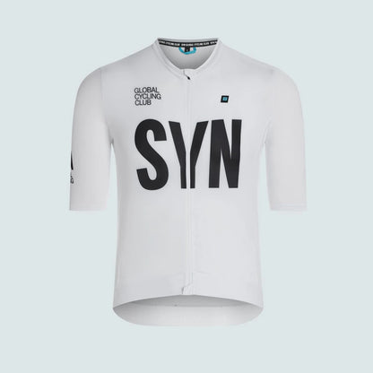 Riding Club Outdoor Leisure Cycling Dinner Entertainment Bicycle Clothing White Summer Short Sleeve jersey and Bib Shorts Set