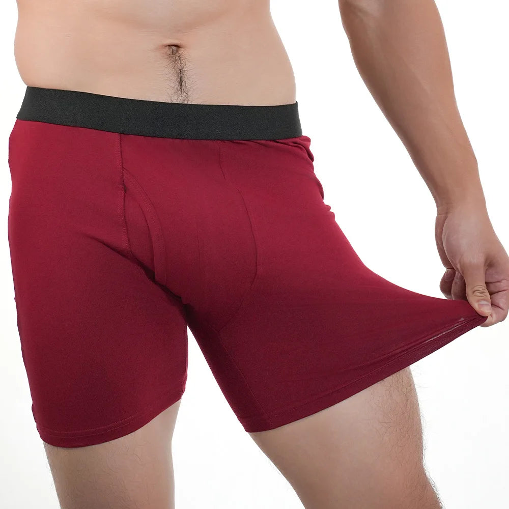 Mens Long Boxer Briefs Youth Sports Underwear Cotton Underpants Breathable Stretch Panties Plus Size Boxers Shorts Mens Gifts