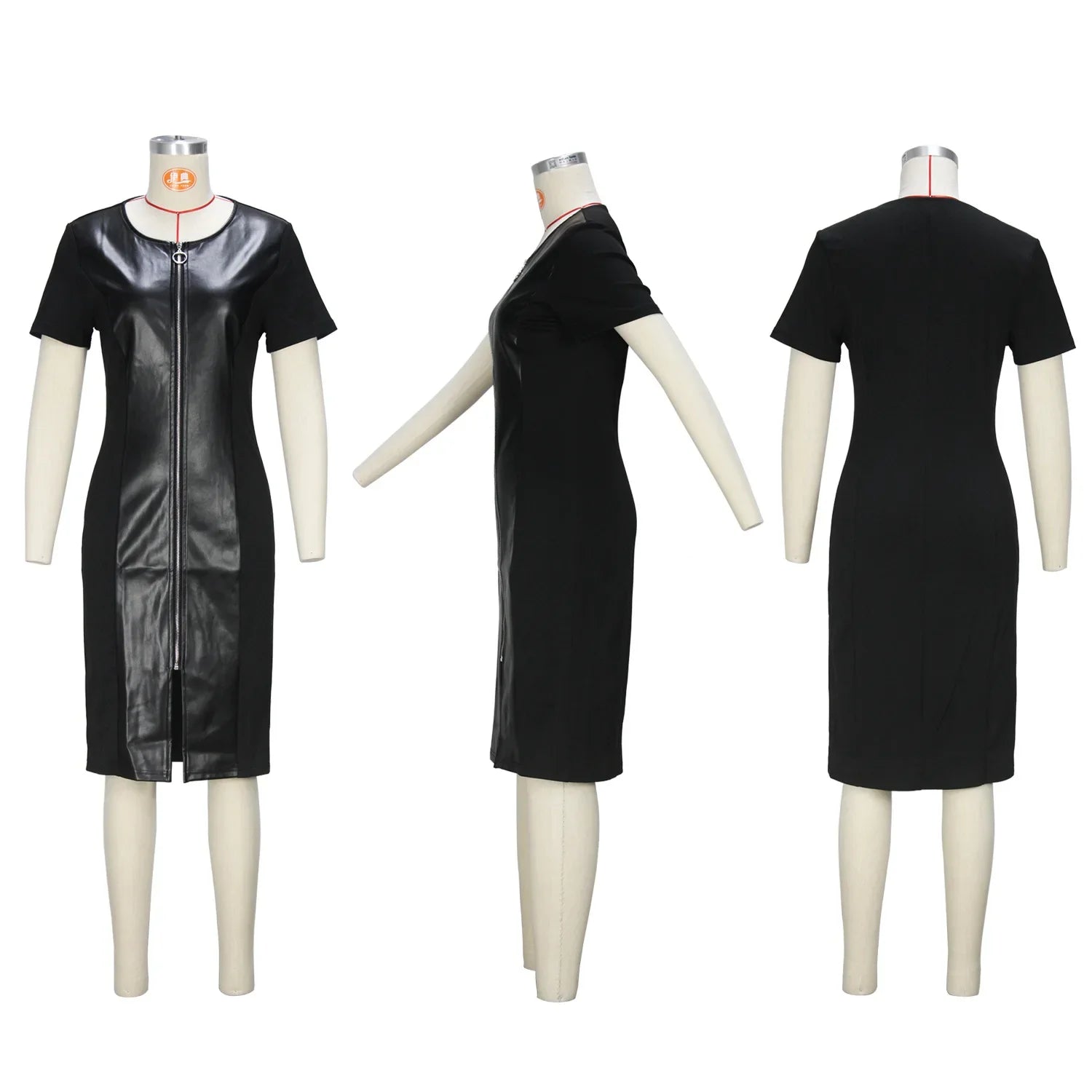 Plus Size Spring Trendy Light Maturity Sexy round Neck Breathable Front Opening Large Size Dress Skirt Chinese Brand Women&
