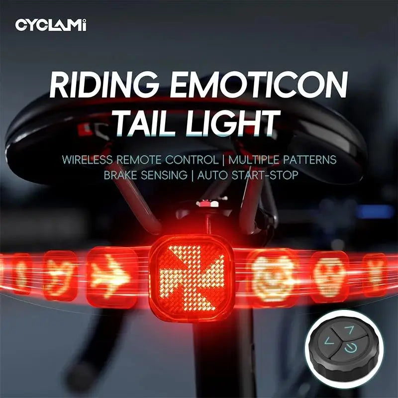 CYCLAMI Team Sync Tail Light Bike Turn Signals Bicycle Rear Light Wireless Remote Control Warning Cycling Expression Taillights