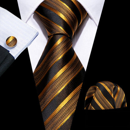 Barry.Wang Jacquard Brown &amp; Gold Men&