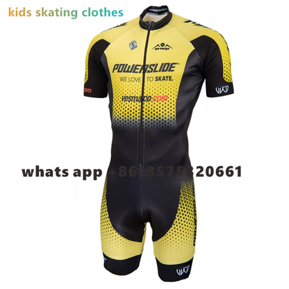 Powerslide Inline Racing Skin Suit 2023 Team Custom Racing Speed Inline Roller Skate Triathlon Sets Ciclismo Schaatsen Jumpsuit