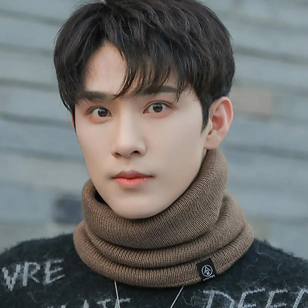 Fashion Women Knitted Scarf Solid Cashmer Like Winter Snood Scarves Lady Warm Wool Fur Thick Unisex Men Neck Scarfs Ring