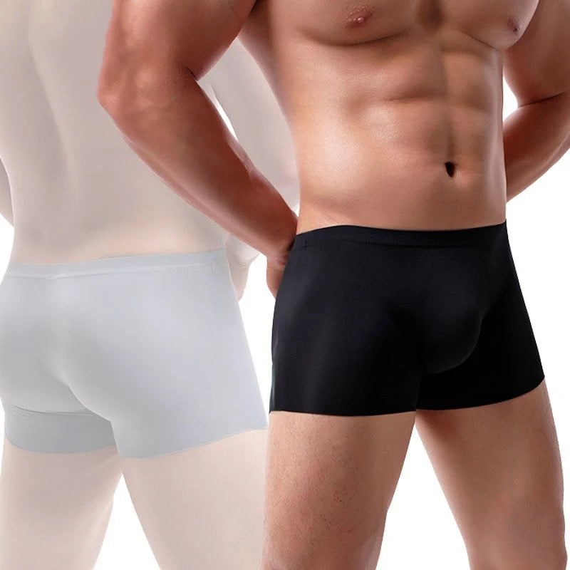 1pc Mens Boxers Shorts Ice Silk Men Panties Seamless Sexy Underwear Man Underpants Panties Male Antibacterial Breathable Briefs