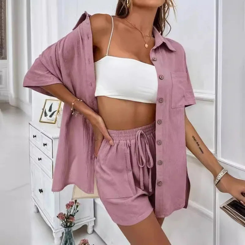 Faionable Casual ort Sve irt And orts Set Women&