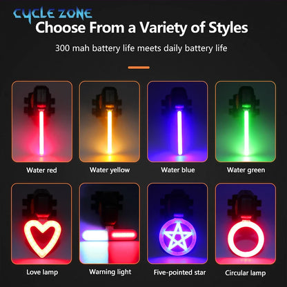 Bicycle Tail Light Cycling Lamp Multi Lighting Modes USB Rechargeable Led Flash Tail Rear Lights MTB Seatpost Bike Accessories