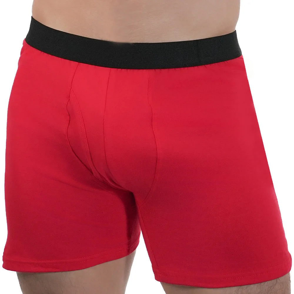 Mens Long Boxer Briefs Youth Sports Underwear Cotton Underpants Breathable Stretch Panties Plus Size Boxers Shorts Mens Gifts