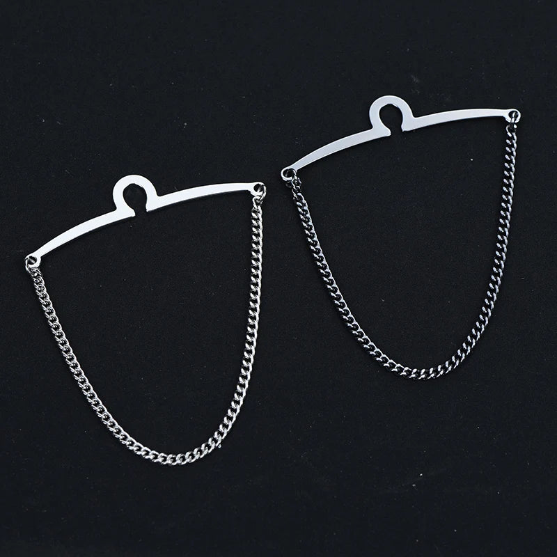 ICEYY Copper Tie Clip Tie Chain Hanger Tie Pins Men&