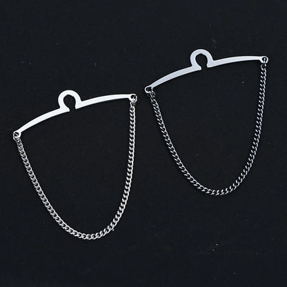 ICEYY Copper Tie Clip Tie Chain Hanger Tie Pins Men&