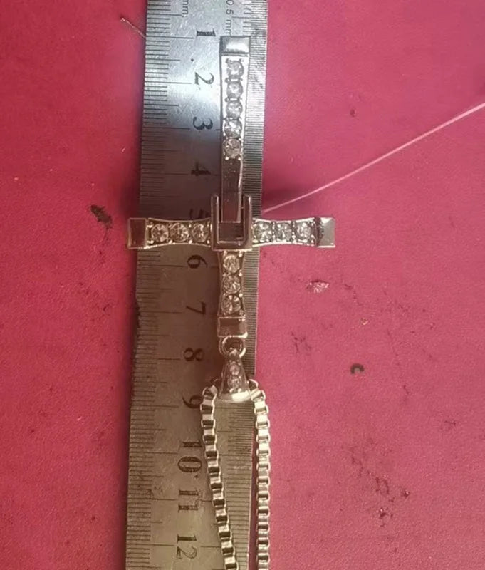 7.8*4.5cm Big Size Alloy Solid Cross Pendant Necklace 60cm Length Stainless Steel Chain Men Women Neck Jewelry Drop Shipping