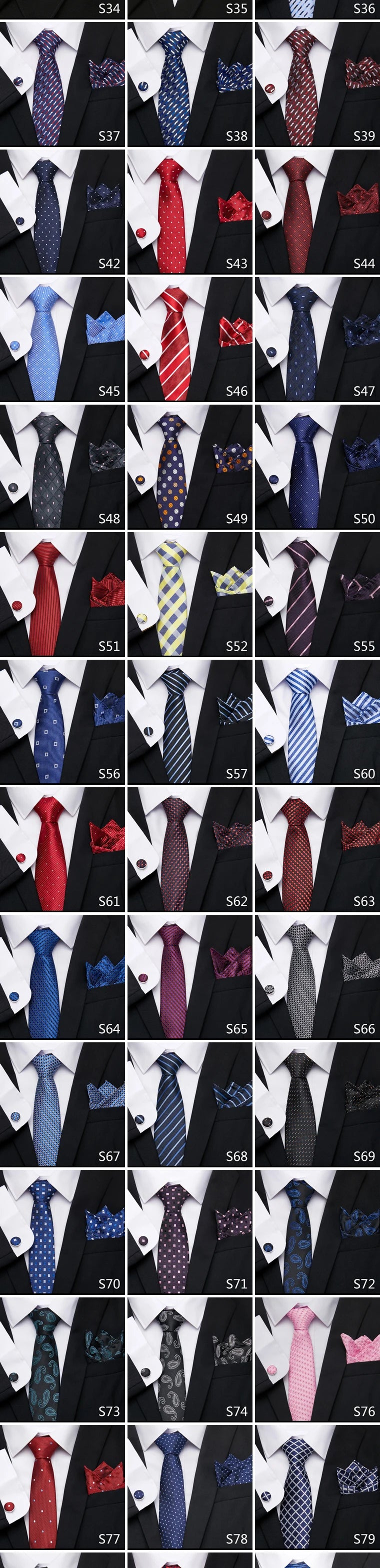 Men`s Tie Red Plaid print Jacquard Woven Tie Hanky Cufflinks Sets For Formal Wedding Business Party Free Postage
