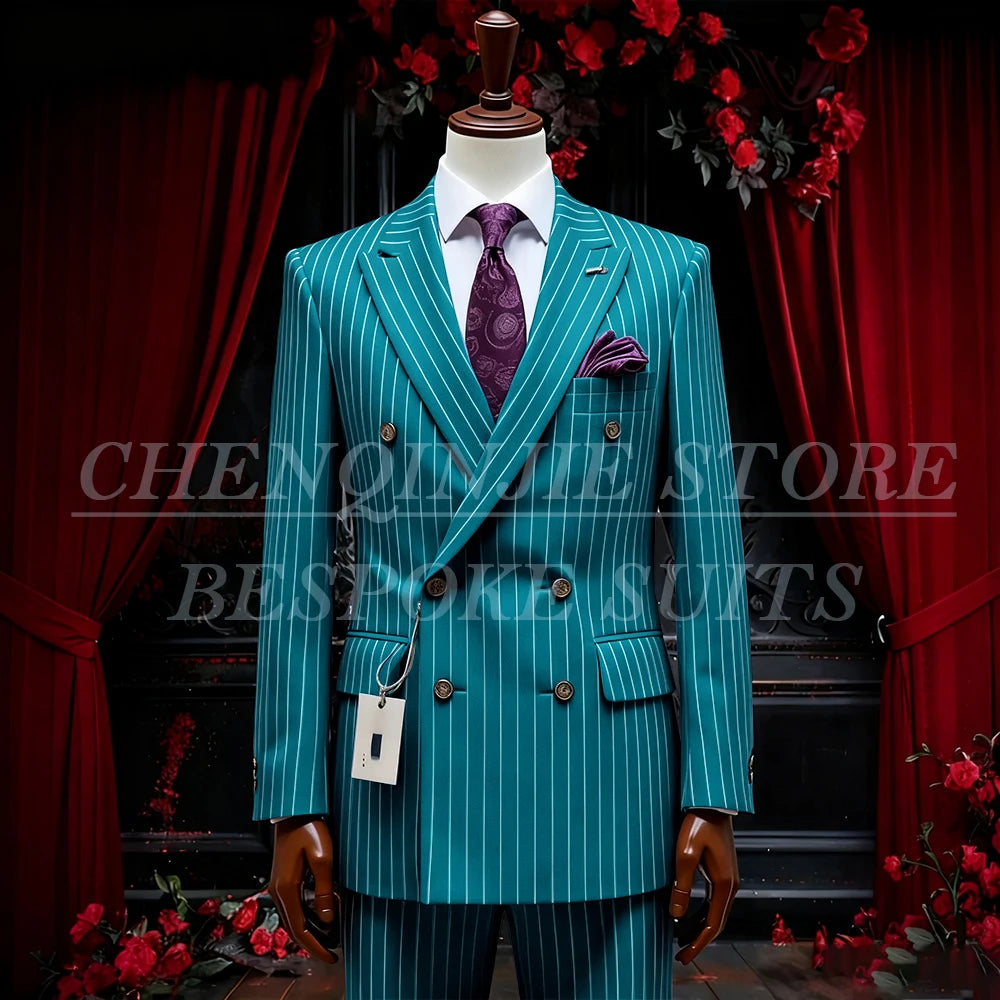 SILIWEYA Double Breasted Business Men&