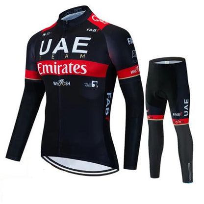 2026 UAE Team Autumn Long Sleeve Cycling Jersey Set Bib Pants Ropa Ciclismo Clothing Bike Uniform Men Bicycle Clothes Mailllot