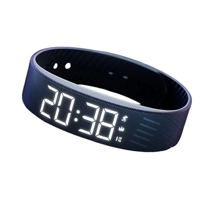 Student smart watch sports pedometer vibration alarm clock  LED Digital Alarm Clock Watch Adjustable Waterproof Alarm Bracelet