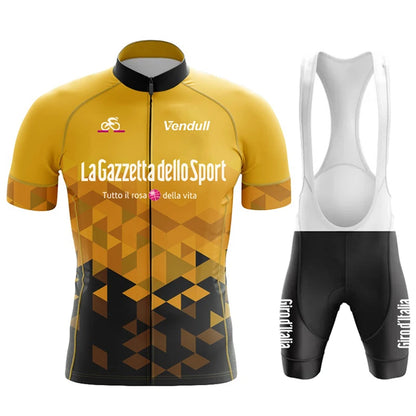 Tour De Italy Cycling Jersey Set for Men, Short Sleeve, Breathable, MTB Bike Clothing, Uniform Suit, Summer, 2024
