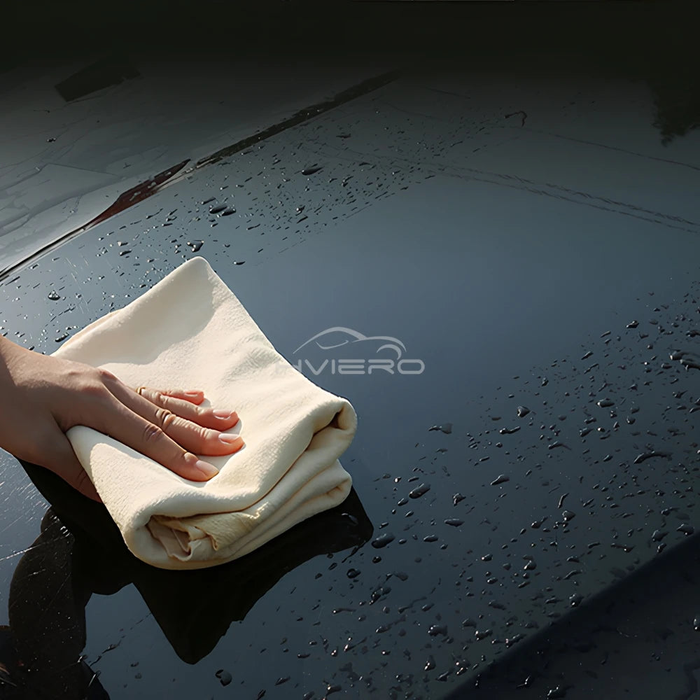 40X70cm Free Shape Cleaning Genuine Leather Cloth Car Auto Home Care Motorcycle Natural Drying Chamois Approx Water Absorption