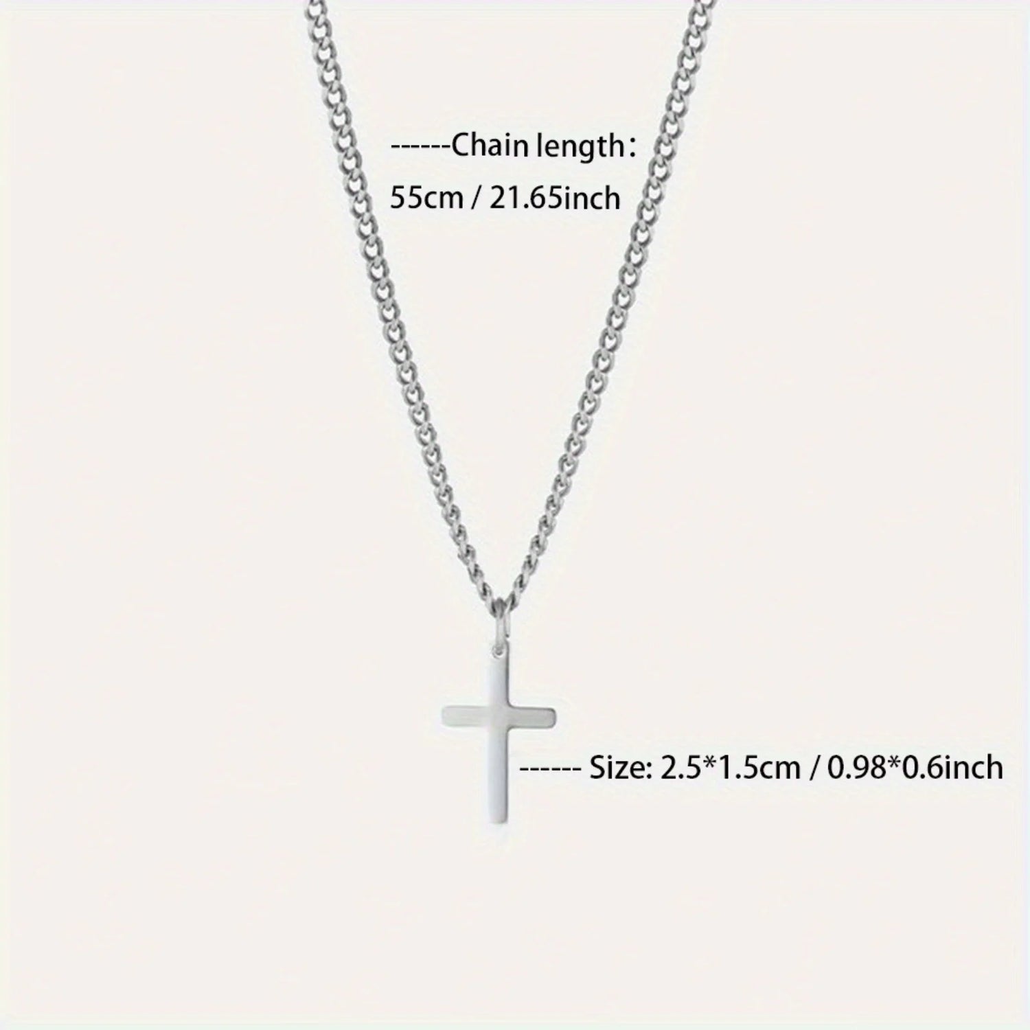 Fashion Minimalist Cross Pendant Necklace for Men Perfect Gift for Boyfriend Trendy Stylish Jewelry
