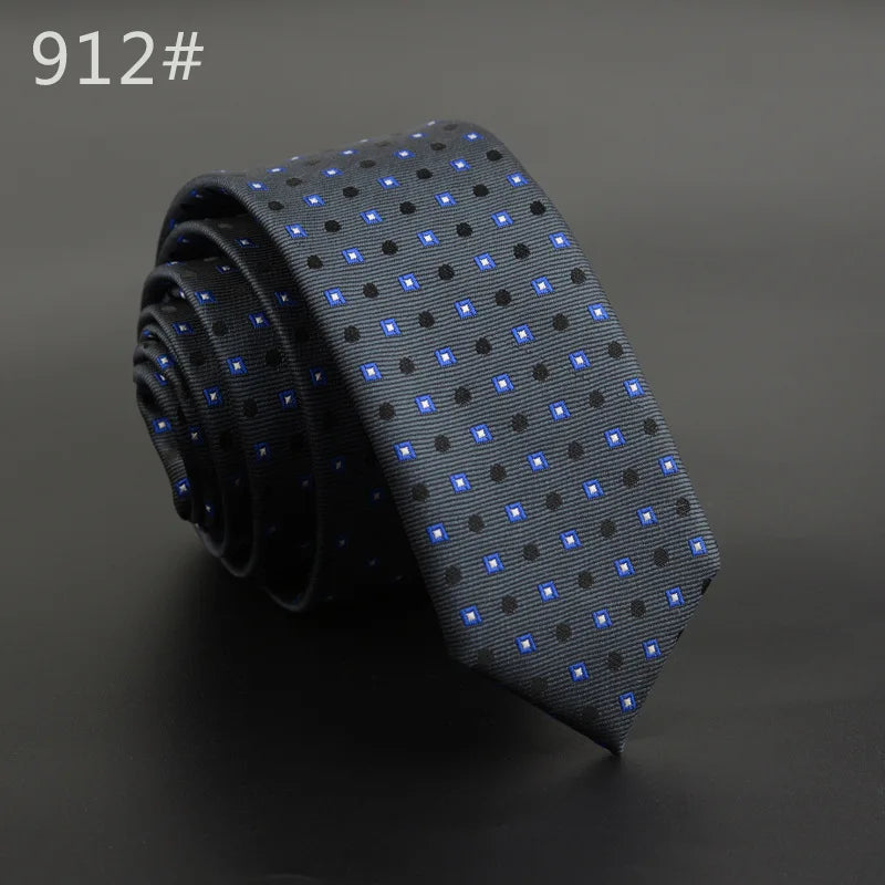 5cm Width Mens Ties New Fashion Plaid Neckties Corbatas Gravata Jacquard Woven Slim Tie Business Wedding Stripe Neck Tie For Men