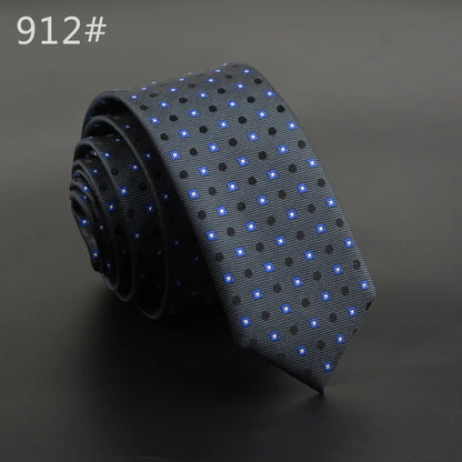 5cm Width Mens Ties New Fashion Plaid Neckties Corbatas Gravata Jacquard Woven Slim Tie Business Wedding Stripe Neck Tie For Men