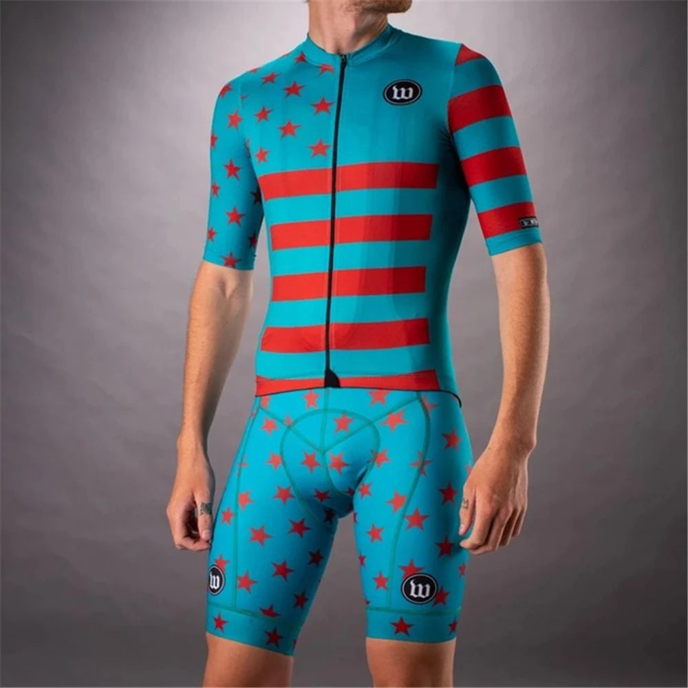 Wattie Ink Cycling Suit Men Bike Jersey Set Classic Road Bicycle Uniform Ciclismo Short Sleeve Mtb Team Racing Bike Clothes Set
