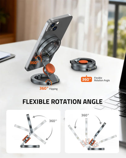 NEW Dual Magnetic Phone Holder with Flexible Spinner Desk &amp; Gym Mount for iPhone 17 16 15 14 Android Magsafe Stress Relief Toy