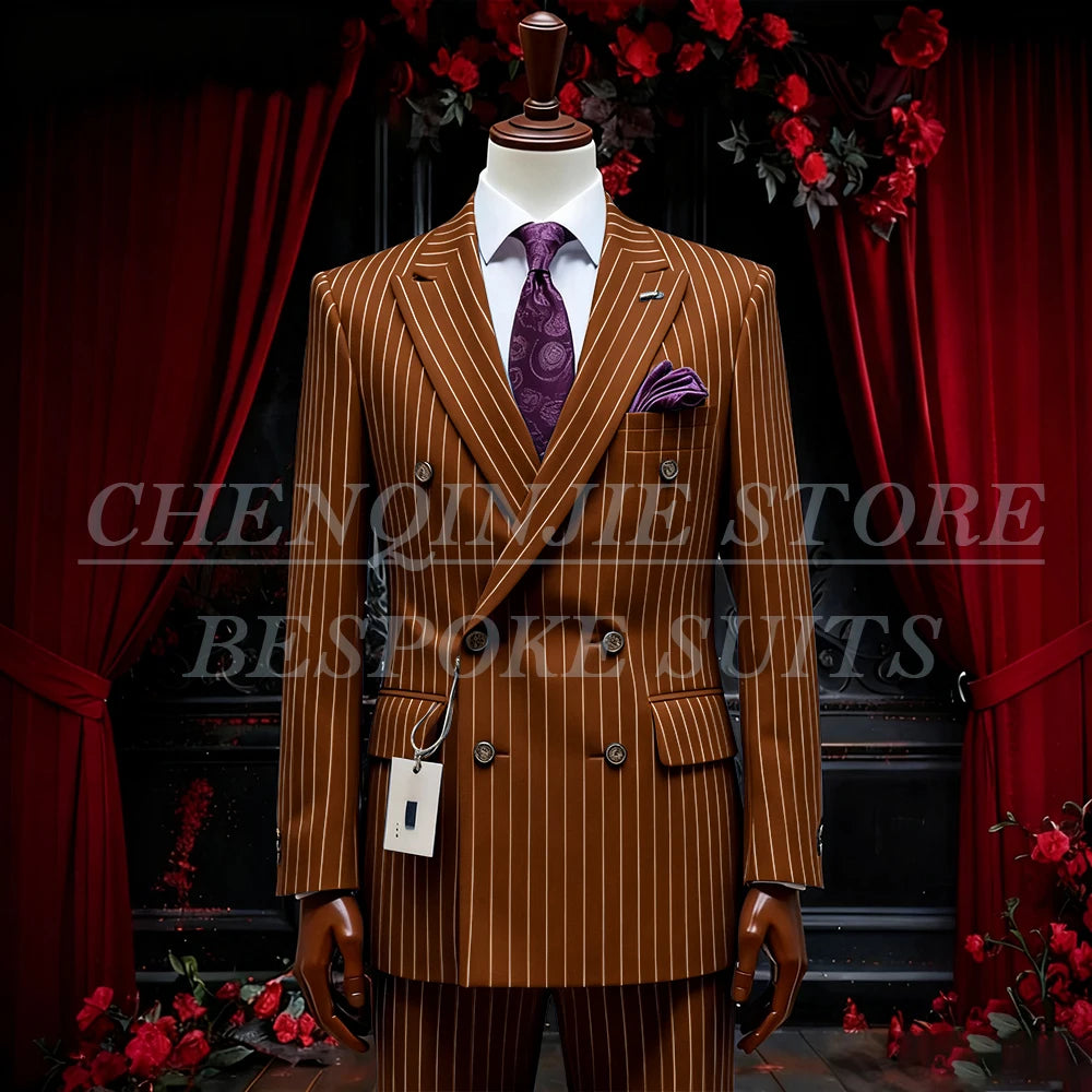 SILIWEYA Double Breasted Business Men&