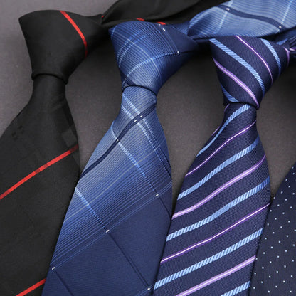 7.5/8CM Man Thin Tie Striped Necktie Men Business Formal Wedding Tie Navy Blue Black Neck Ties Fashion Shirt Necktie Accessories