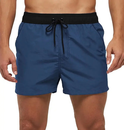 Men Summer Swim Shorts Swimwear Trunks Swimsuits Quickly Dry Surf Beach Board Elastic Waist Swim Pants Surffing Shorts with Mesh