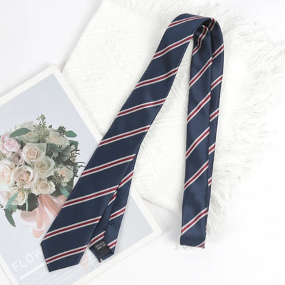 Men Ties Classic Business Necktie Black Stripes Navy Blue Groom Tie for Man Gifts Neck Tie for Wedding Party Clothes Accessories