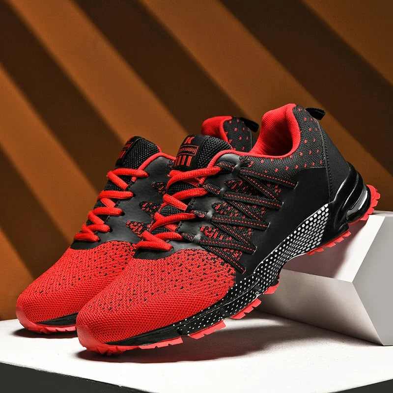 2025 Thick Soled Sports Shoes Youth Mesh Breathable Running Shoes Trend Spring Summer Korean Large Black and White Shoes walk