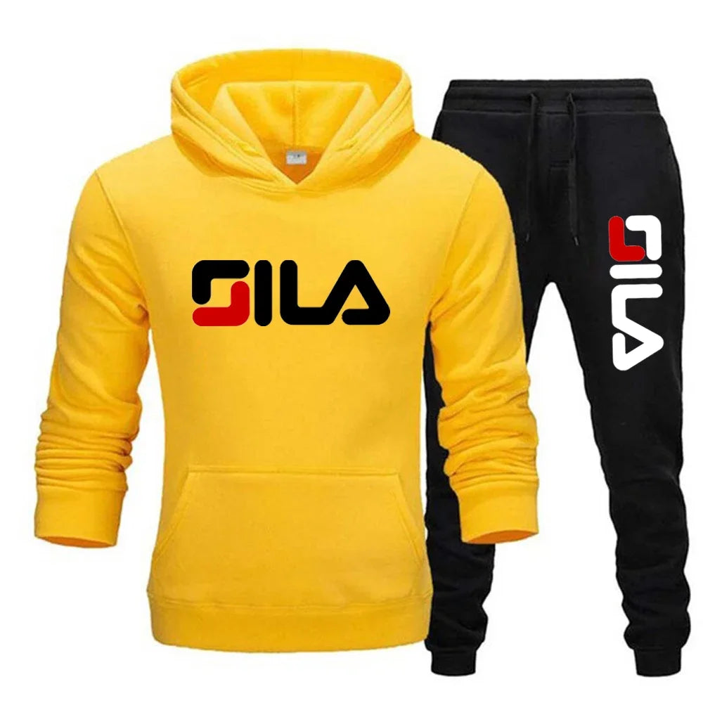 Two-piece sweatshirt, hoodie and casual long pants for men and women in autumn and winter 2025, loose sportswear and fitness set