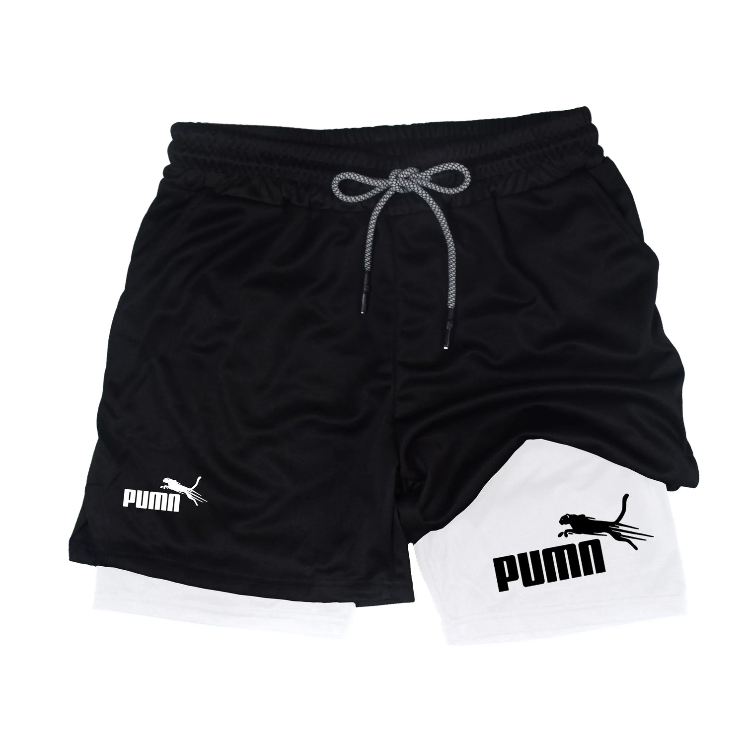 Summer breathable 2-in-1 double-layer shorts men&
