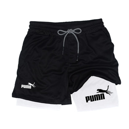 Summer breathable 2-in-1 double-layer shorts men&