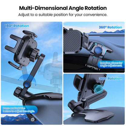 TOPK Phone Mount for Car Dashboard 360 Degree Adjustable Cell Car Phone holder with Anti-slip Silicone Clip Multi-Angles&amp;Stable