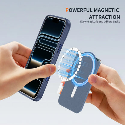 for Magsafe Magnetic Pu Leather Wallet Stand Credit Card Holder for iPhone 17 Air ProMax Anti-theft Swipe Fold Stand Card Holder