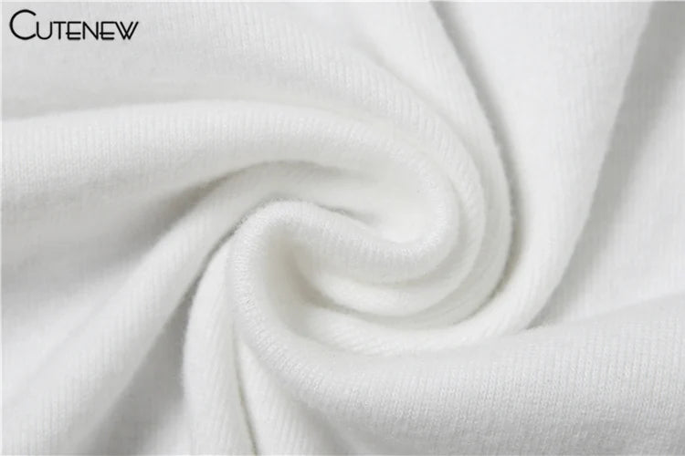 Cutenew Classic Basic Women Tees Autumn Solid Concise Full Sleeve Incline Shoulder Tops Female Casual All-matched Streetwear