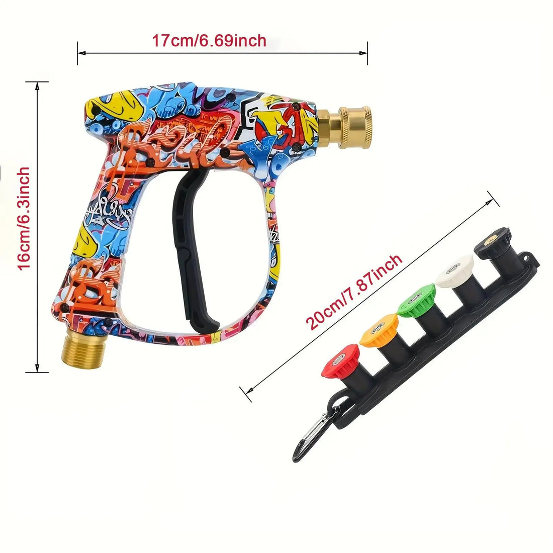 4350PSI High Pressure Water Gun with Graffiti Design, 1L Foam Cannon &amp; 1/4" Quick Connect, Battery-Free for Karcher K Series