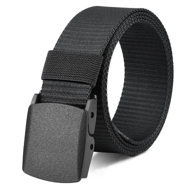 Plus Size 110 120 130 140 150 160 170cm Military Men Belt Women Nylon Canvas Army Outdoor Tactical Waist Belt Plastic Buckle