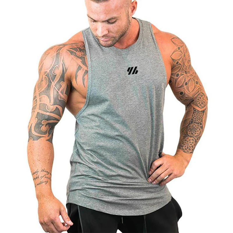 Mens Running Loose Vests Bodybuilding Muscle Tank Tops Gym Workout Fitness Sleeveless Shirts Summer Cotton Breathable Undershirt