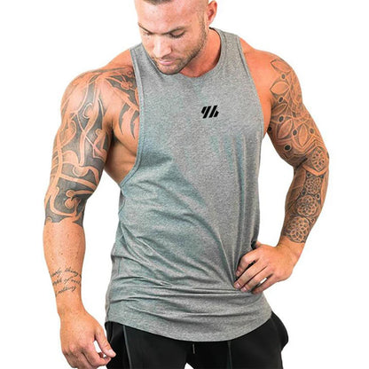 Mens Running Loose Vests Bodybuilding Muscle Tank Tops Gym Workout Fitness Sleeveless Shirts Summer Cotton Breathable Undershirt