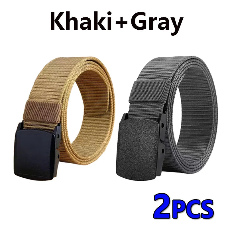 Tactical Belt for Man Golf Outdoor Casual Canvas Belt Black Training Trouser Belt Wide Automatic Buckle Nylon Belt Hunting Sport